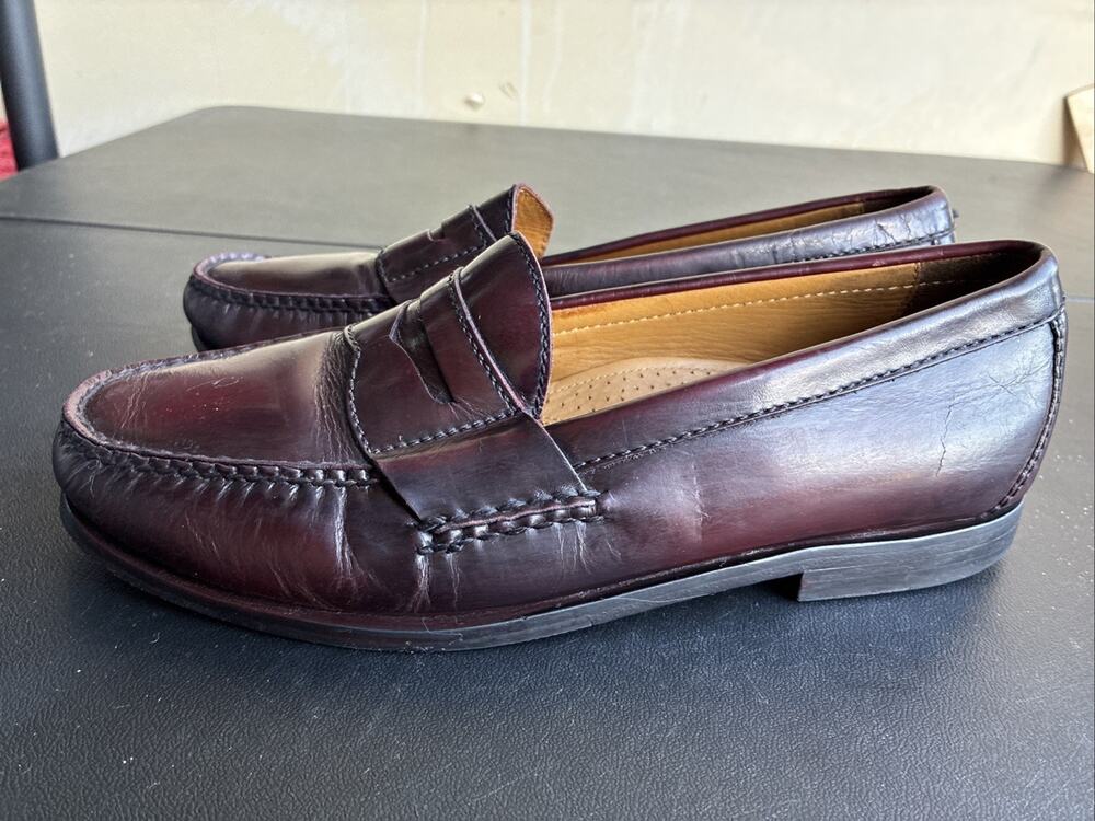 Cole Haan Air Burgundy/Cordovan Leather Slip-On Penny Loafer Shoes Men's 8